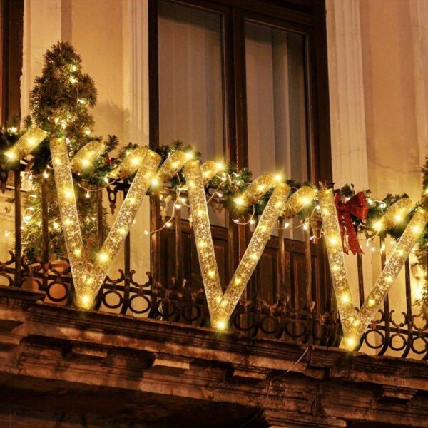 1pc 1/3/5/10m serpentinas de feriado, árvore de natal com luzes, luzes de fita douradas, guirlanda de fita de árvore de natal, decoração de árvore de natal, alimentado por bateria (sem baterias) - Imagem 2