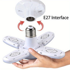 1pc E27 LED Lâmpada Fan Blade Temporizador Lâmpada AC175-265V Dobrável LED Lâmpada de Teto
