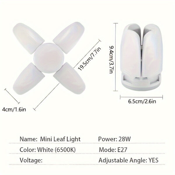 1pc E27 LED Lâmpada Fan Blade Temporizador Lâmpada AC175-265V Dobrável LED Lâmpada de Teto - Imagem 5