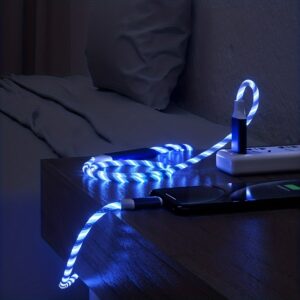 1pc USB Tipo C Cabo LED Brilhante Cabo de Carregamento 100.0cm/200.0cm Para Samsung/Xiaomi/Vivo/OPPO/Redmi E Mais Cabo Carregador USB C Smartphones