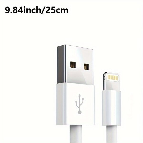 Cabo USB para Lightning RIKYA, durável, PVC, redondo, 3 pés/6 pés/10 pés para iPhone, carregamento rápido e cabo de sincronização de dados compatível com iPhone 14/13/12/11/XS/XR/X/8/7/6, iPad, AirPods - Conector macho para macho, sem bateria, suporta saída de 2,4 A - Imagem 5