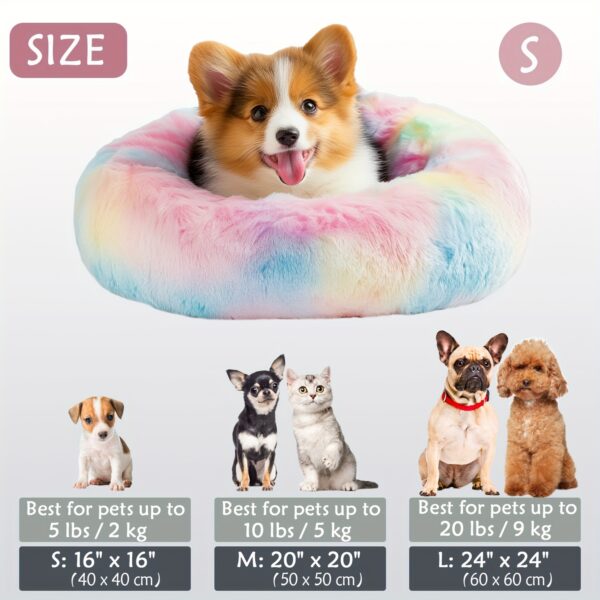 Cama calmante para cães e gatos, Donut Cuddler Warming Cozy Soft Round Bed, Cama de pelúcia macia e fofa com pelo sintético para cães e gatos pequenos, médios e grandes (40,64 cm/50,8 cm/60,96 cm/71,12 cm/78,74 cm/99,06 cm) - Imagem 36