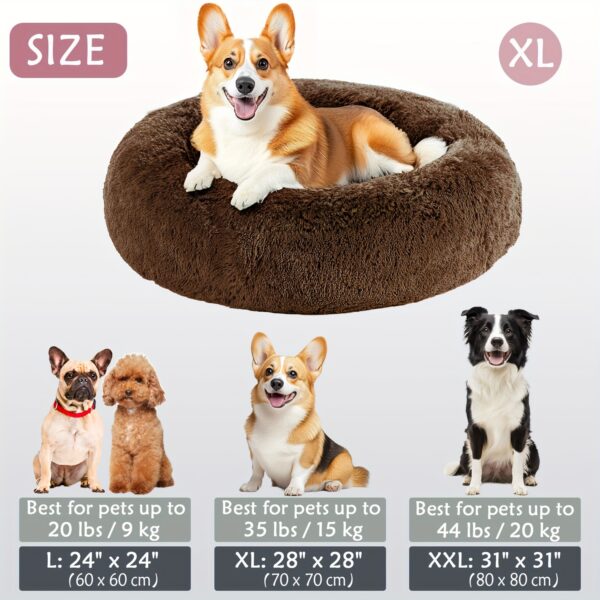 Cama calmante para cães e gatos, Donut Cuddler Warming Cozy Soft Round Bed, Cama de pelúcia macia e fofa com pelo sintético para cães e gatos pequenos, médios e grandes (40,64 cm/50,8 cm/60,96 cm/71,12 cm/78,74 cm/99,06 cm) - Imagem 45