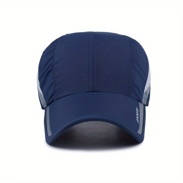 1pc Novo Esporte Color Block Chapéu de secagem rápida, Chapéu esportivo masculino ao ar livre, Chapéu ajustável para acampamento e caminhada masculino - Imagem 6