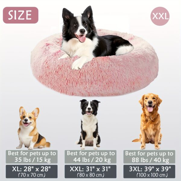 Cama calmante para cães e gatos, Donut Cuddler Warming Cozy Soft Round Bed, Cama de pelúcia macia e fofa com pelo sintético para cães e gatos pequenos, médios e grandes (40,64 cm/50,8 cm/60,96 cm/71,12 cm/78,74 cm/99,06 cm) - Imagem 34