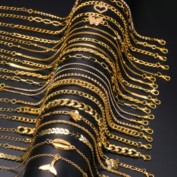 22 peças de pulseiras de concha, coração, borboleta e cauda de peixe estilo boêmio com detalhes em cristal - perfeitas para festas, praias e uso diário - material de liga de zinco - adequadas para todas as estações - Imagem 3