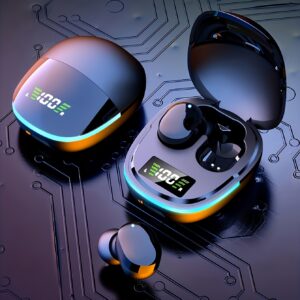 2024 Novos fones de ouvido sem fio Mirror, microfone de som estereoscópico de alta fidelidade, design de espelho com display digital LED, melhor escolha para esportes, jogos, vida diária