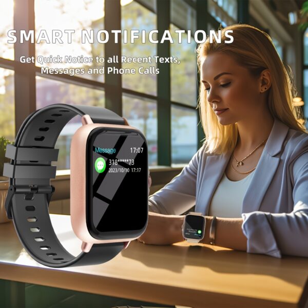 Relógio inteligente esportivo multifuncional para homens e mulheres, tela sensível ao toque de 4,65 cm com chamadas e mensagens sem fio, pedômetro, compatível com Android, estilo casual, ideia de presente - Imagem 10