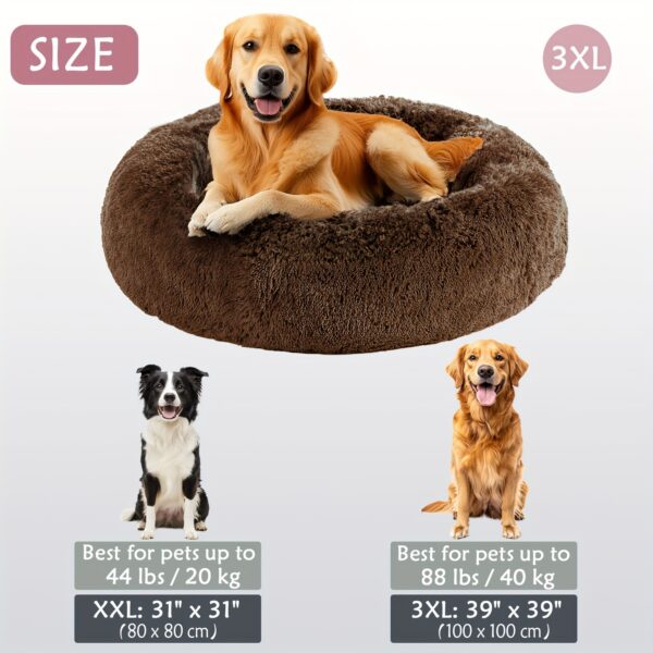 Cama calmante para cães e gatos, Donut Cuddler Warming Cozy Soft Round Bed, Cama de pelúcia macia e fofa com pelo sintético para cães e gatos pequenos, médios e grandes (40,64 cm/50,8 cm/60,96 cm/71,12 cm/78,74 cm/99,06 cm) - Imagem 47