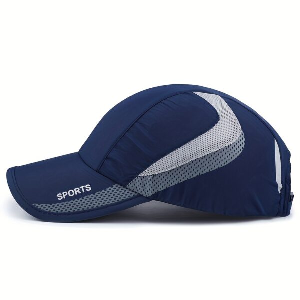 1pc Novo Esporte Color Block Chapéu de secagem rápida, Chapéu esportivo masculino ao ar livre, Chapéu ajustável para acampamento e caminhada masculino - Imagem 8