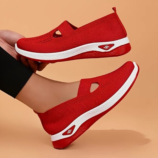 Tênis femininos respiráveis ​​sem cadarço - Sapatos leves e confortáveis ​​para caminhada com sola de borracha para todas as estações - Imagem 3