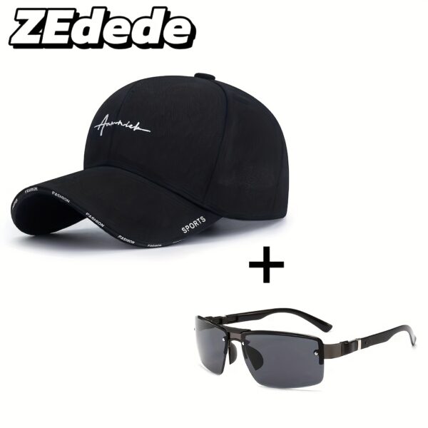 Boné de beisebol bordado com alfabeto casual unissex - Chapéu leve para viagens ao ar livre - Boné de beisebol hip-hop primavera e inverno - Acessórios de moda masculina - Bonés de beisebol masculinos - Mistura de poliéster e algodão - Estilo retrô - Imagem 2
