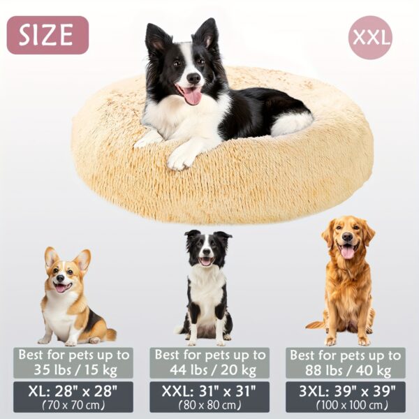 Cama calmante para cães e gatos, Donut Cuddler Warming Cozy Soft Round Bed, Cama de pelúcia macia e fofa com pelo sintético para cães e gatos pequenos, médios e grandes (40,64 cm/50,8 cm/60,96 cm/71,12 cm/78,74 cm/99,06 cm) - Imagem 52