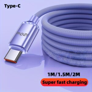 Cabo de carregamento rápido USB tipo C 120W 6A para iPhone 15 para Samsung S23 S22 para Xiaomi13 13Pro P40 Cabo de dados USB C para celular