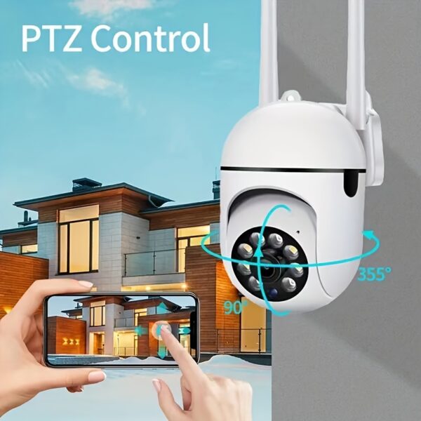 Câmera de rede sem fio residencial, monitoramento interno e externo, visão noturna colorida, detecção de celular humanoide e alerta precoce, monitoramento 24 horas em tempo integral, conexão a qualquer hora e em qualquer lugar, proteção de segurança, bom assistente de limpeza - Imagem 4