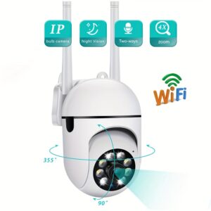 Câmera de rede sem fio residencial, monitoramento interno e externo, visão noturna colorida, detecção de celular humanoide e alerta precoce, monitoramento 24 horas em tempo integral, conexão a qualquer hora e em qualquer lugar, proteção de segurança, bom assistente de limpeza