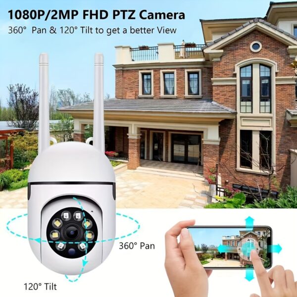 Câmera de rede sem fio residencial, monitoramento interno e externo, visão noturna colorida, detecção de celular humanoide e alerta precoce, monitoramento 24 horas em tempo integral, conexão a qualquer hora e em qualquer lugar, proteção de segurança, bom assistente de limpeza - Imagem 9
