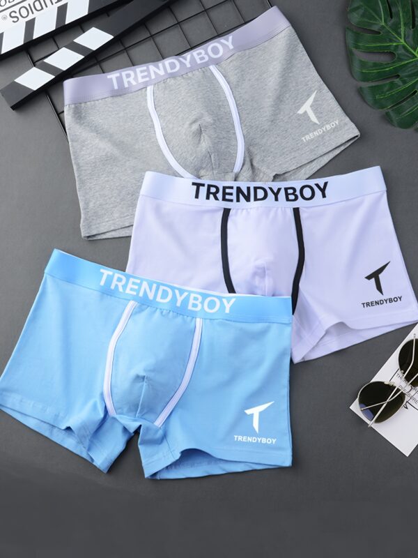 3 peças de roupa íntima masculina, cuecas boxer casuais, cuecas boxer elásticas respiráveis ​​e confortáveis, shorts esportivos para primavera e verão - Imagem 8