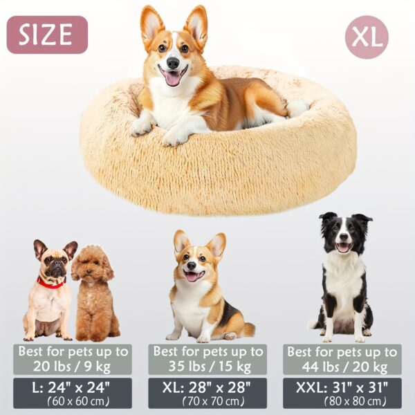 Cama calmante para cães e gatos, Donut Cuddler Warming Cozy Soft Round Bed, Cama de pelúcia macia e fofa com pelo sintético para cães e gatos pequenos, médios e grandes (40,64 cm/50,8 cm/60,96 cm/71,12 cm/78,74 cm/99,06 cm) - Imagem 51