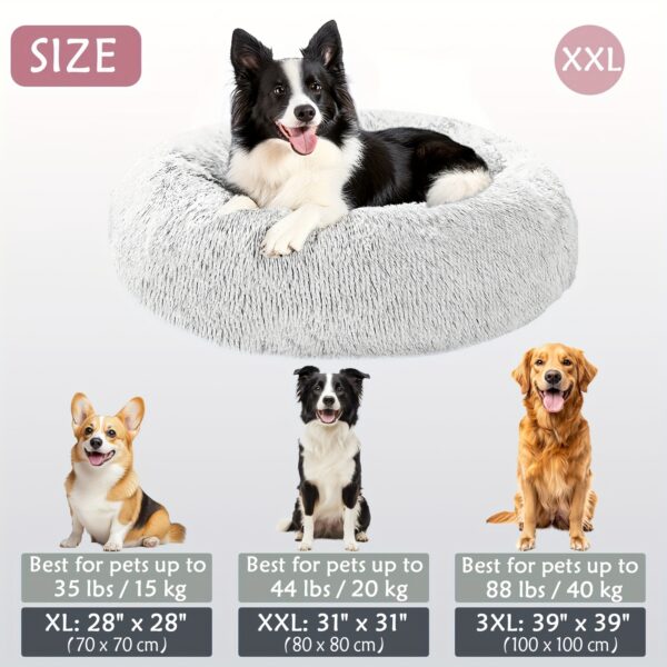 Cama calmante para cães e gatos, Donut Cuddler Warming Cozy Soft Round Bed, Cama de pelúcia macia e fofa com pelo sintético para cães e gatos pequenos, médios e grandes (40,64 cm/50,8 cm/60,96 cm/71,12 cm/78,74 cm/99,06 cm) - Imagem 58