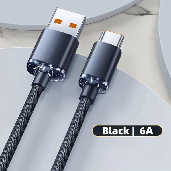Cabo de carregamento rápido USB tipo C 120W 6A para iPhone 15 para Samsung S23 S22 para Xiaomi13 13Pro P40 Cabo de dados USB C para celular - Imagem 3
