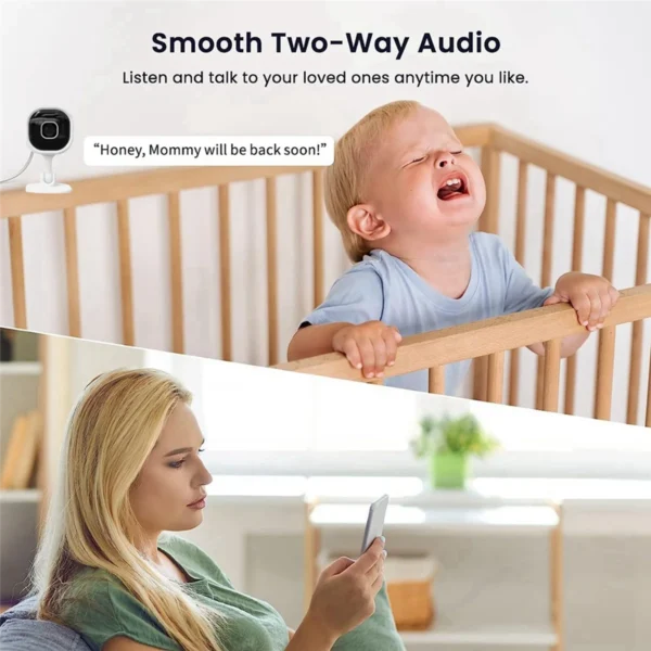 Câmera WiFi 2K, câmeras de segurança doméstica internas para bebês/mais velhos/cachos/animais de estimação com aplicativo de telefone - Imagem 6