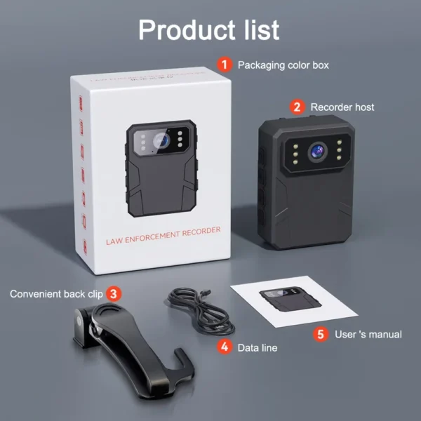 Mini Câmera Full HD Video Recorder, 1080P, Tela IPS de 2 ", Visão Noturna, Segurança, Polícia, BodyCam, Esportes, DV, DVR, Filmadora Pequena - Imagem 7