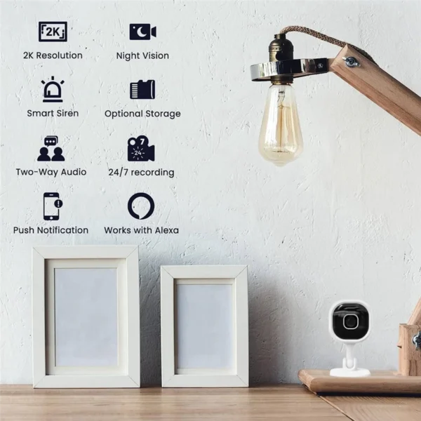 Câmera WiFi 2K, câmeras de segurança doméstica internas para bebês/mais velhos/cachos/animais de estimação com aplicativo de telefone - Imagem 4