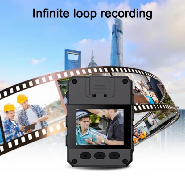Mini Câmera Full HD Video Recorder, 1080P, Tela IPS de 2 ", Visão Noturna, Segurança, Polícia, BodyCam, Esportes, DV, DVR, Filmadora Pequena - Imagem 5