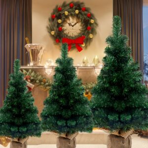 Árvore de Natal Artificial Verde Miniatura com Suporte de Metal - Perfeito para Decoração de Casa, Escritório, Festa, Casamento - Sem Luzes Incluídas - Apropriado para Natal, Ano Novo, Temporadas de Inverno - Estilo Clássico - Feita de Plástico - Marca: Cheng Rong