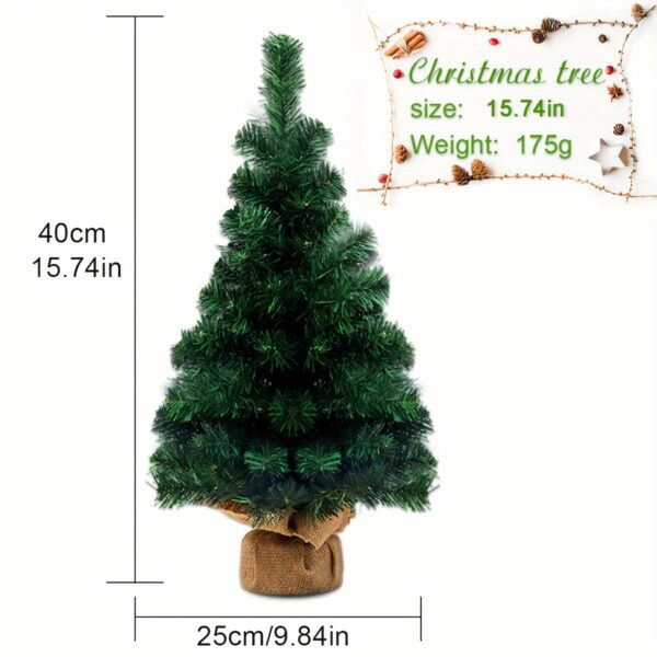 Árvore de Natal Artificial Verde Miniatura com Suporte de Metal - Perfeito para Decoração de Casa, Escritório, Festa, Casamento - Sem Luzes Incluídas - Apropriado para Natal, Ano Novo, Temporadas de Inverno - Estilo Clássico - Feita de Plástico - Marca: Cheng Rong - Imagem 5
