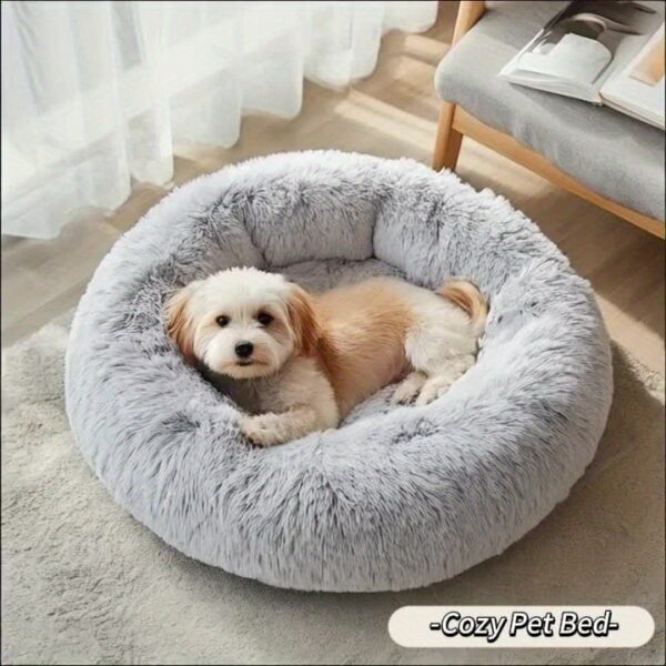 Cama calmante para cães e gatos, Donut Cuddler Warming Cozy Soft Round Bed, Cama de pelúcia macia e fofa com pelo sintético para cães e gatos pequenos, médios e grandes (40,64 cm/50,8 cm/60,96 cm/71,12 cm/78,74 cm/99,06 cm) - Imagem 21