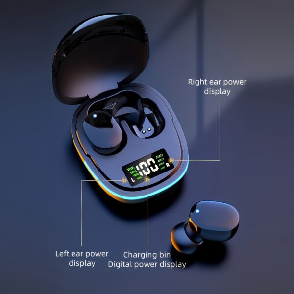 2024 Novos fones de ouvido sem fio Mirror, microfone de som estereoscópico de alta fidelidade, design de espelho com display digital LED, melhor escolha para esportes, jogos, vida diária - Imagem 4