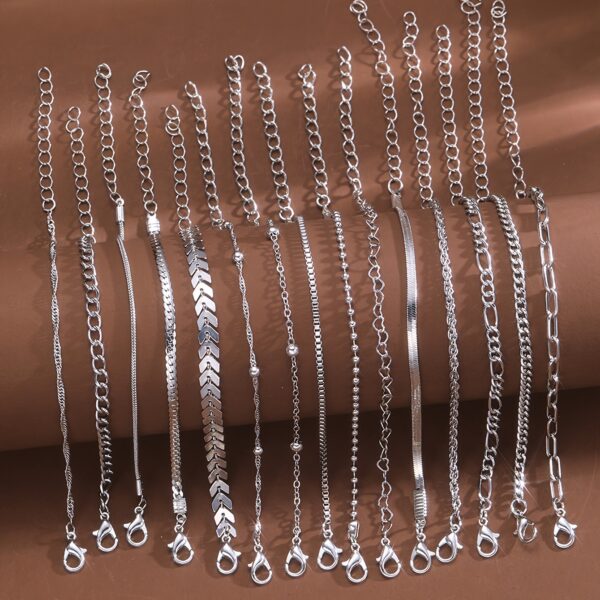15 peças de pulseiras vintage elegantes com pingentes de coração e círculo, comprimento ajustável, perfeitas para uso diário e para presentear, adequadas para todas as estações - Imagem 3