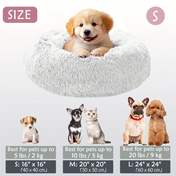Cama calmante para cães e gatos, Donut Cuddler Warming Cozy Soft Round Bed, Cama de pelúcia macia e fofa com pelo sintético para cães e gatos pequenos, médios e grandes (40,64 cm/50,8 cm/60,96 cm/71,12 cm/78,74 cm/99,06 cm) - Imagem 54