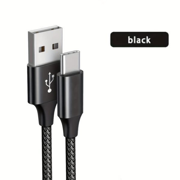 Cabo de carregamento USB-A para USB-C trançado de nylon Tzlrxl, carregamento rápido PD 66 W, compatível com MacBook Pro/Air, iPad Pro/Air, Pixel, Switch, Dell - USB Power Delivery, transferência de dados de alta velocidade, acabamento redondo brilhante, macho para macho, sem bateria, 100,58 cm/2 - Imagem 3