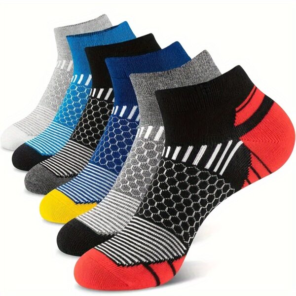 6 pares de meias masculinas anti-odor e absorventes de suor, meias decotadas, confortáveis ​​e respiráveis, para uso diário e ao ar livre, para todas as estações
