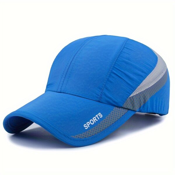 1pc Novo Esporte Color Block Chapéu de secagem rápida, Chapéu esportivo masculino ao ar livre, Chapéu ajustável para acampamento e caminhada masculino - Imagem 7