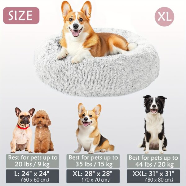 Cama calmante para cães e gatos, Donut Cuddler Warming Cozy Soft Round Bed, Cama de pelúcia macia e fofa com pelo sintético para cães e gatos pequenos, médios e grandes (40,64 cm/50,8 cm/60,96 cm/71,12 cm/78,74 cm/99,06 cm) - Imagem 57