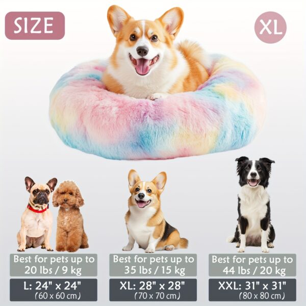 Cama calmante para cães e gatos, Donut Cuddler Warming Cozy Soft Round Bed, Cama de pelúcia macia e fofa com pelo sintético para cães e gatos pequenos, médios e grandes (40,64 cm/50,8 cm/60,96 cm/71,12 cm/78,74 cm/99,06 cm) - Imagem 39