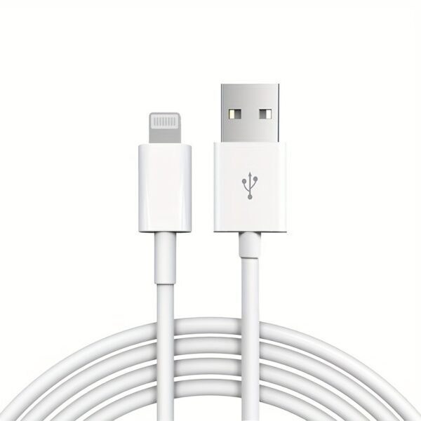 Cabo USB para Lightning RIKYA, durável, PVC, redondo, 3 pés/6 pés/10 pés para iPhone, carregamento rápido e cabo de sincronização de dados compatível com iPhone 14/13/12/11/XS/XR/X/8/7/6, iPad, AirPods - Conector macho para macho, sem bateria, suporta saída de 2,4 A - Imagem 3