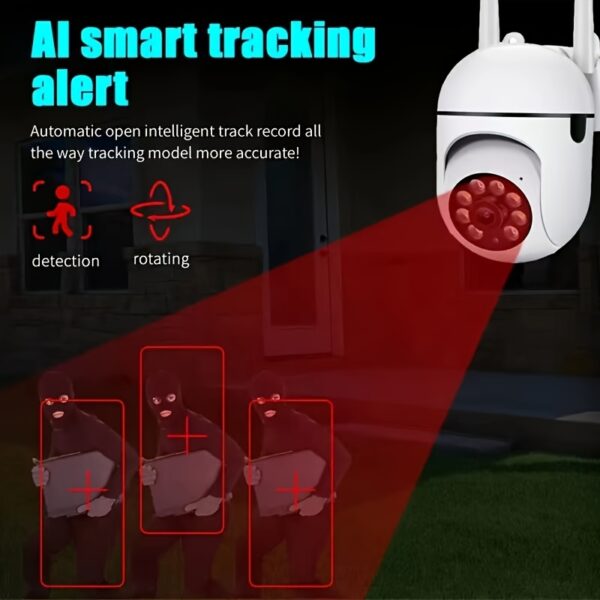 Câmera de rede sem fio residencial, monitoramento interno e externo, visão noturna colorida, detecção de celular humanoide e alerta precoce, monitoramento 24 horas em tempo integral, conexão a qualquer hora e em qualquer lugar, proteção de segurança, bom assistente de limpeza - Imagem 7