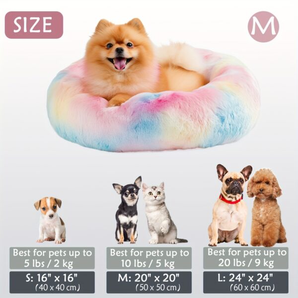Cama calmante para cães e gatos, Donut Cuddler Warming Cozy Soft Round Bed, Cama de pelúcia macia e fofa com pelo sintético para cães e gatos pequenos, médios e grandes (40,64 cm/50,8 cm/60,96 cm/71,12 cm/78,74 cm/99,06 cm) - Imagem 37