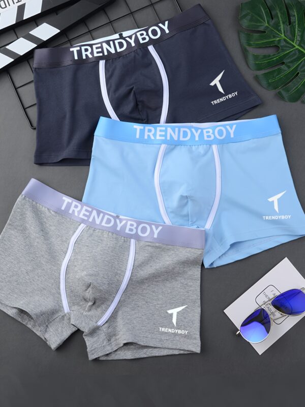 3 peças de roupa íntima masculina, cuecas boxer casuais, cuecas boxer elásticas respiráveis ​​e confortáveis, shorts esportivos para primavera e verão - Imagem 6