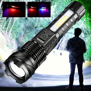 1pc Super Poderoso Recarregável Lanterna Luz de Inundação, Para Camping Ao Ar Livre, Pesca, Caça, Escalada, Aventura Emergência Noite Ciclismo e Caminhadas