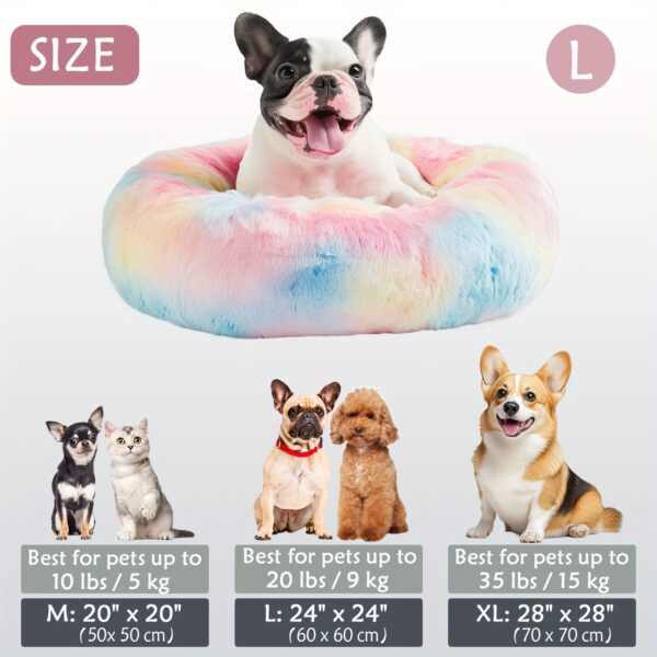 Cama calmante para cães e gatos, Donut Cuddler Warming Cozy Soft Round Bed, Cama de pelúcia macia e fofa com pelo sintético para cães e gatos pequenos, médios e grandes (40,64 cm/50,8 cm/60,96 cm/71,12 cm/78,74 cm/99,06 cm) - Imagem 38