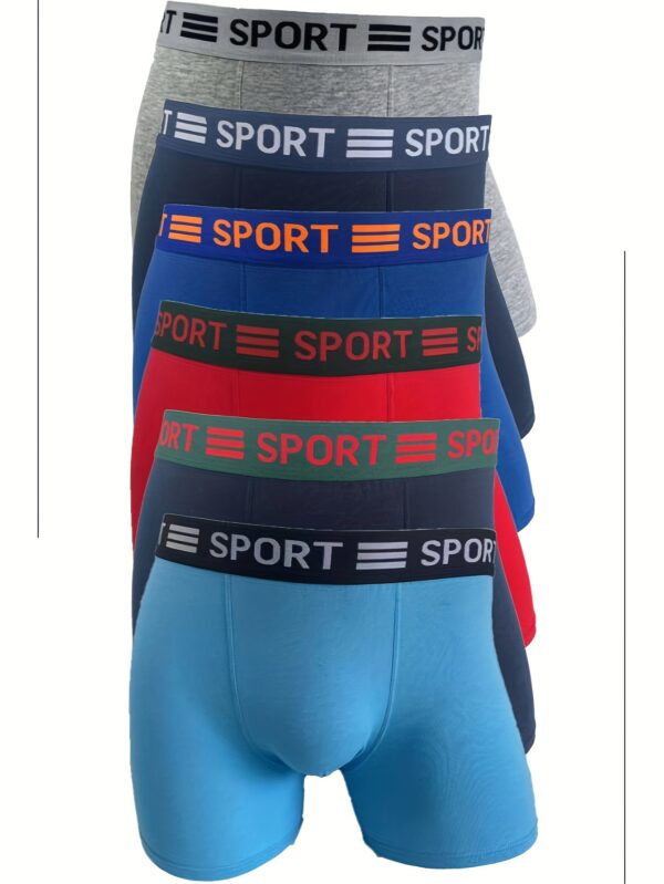 1pc/10pcs/12pcs Cuecas Boxer de Algodão Masculinas - Cor Aleatória, Confortável e Respirável, Elástico Médio, Cores Sólidas, Lavável à Máquina