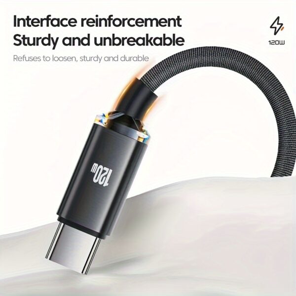 Cabo de carregamento rápido USB tipo C 120W 6A para iPhone 15 para Samsung S23 S22 para Xiaomi13 13Pro P40 Cabo de dados USB C para celular - Imagem 8